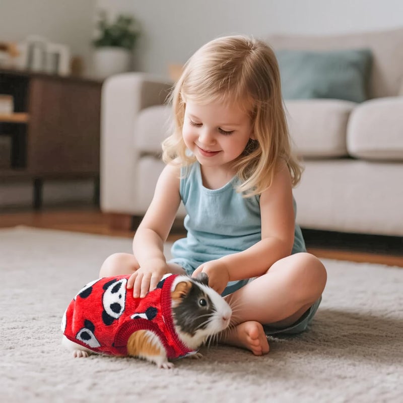 HDFCLUP XS Small Animal Clothes – 5 Pieces Bunny & Guinea Pig Outfits, Warm Vest & Soft T-Shirt Costume for Rabbits, Ferrets, Chihuahua Puppies, Mini Dogs, and Other Tiny Pets - Image 5